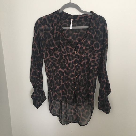 Free People Easy Rider Sheer button down blouse - Picture 2 of 5